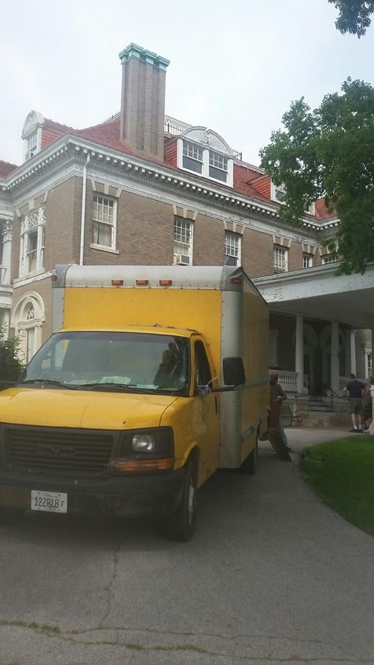 Moving van at a residence